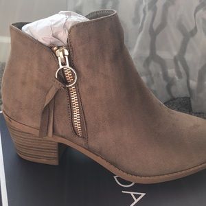 Top Moda Taupe Zandra Ankle Bootie
